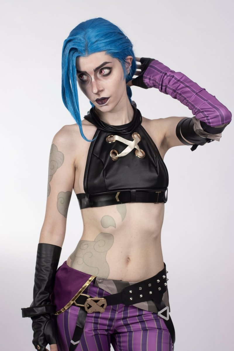 Arcane League of Legends Jinx Cosplay Costume Set - Cosparty