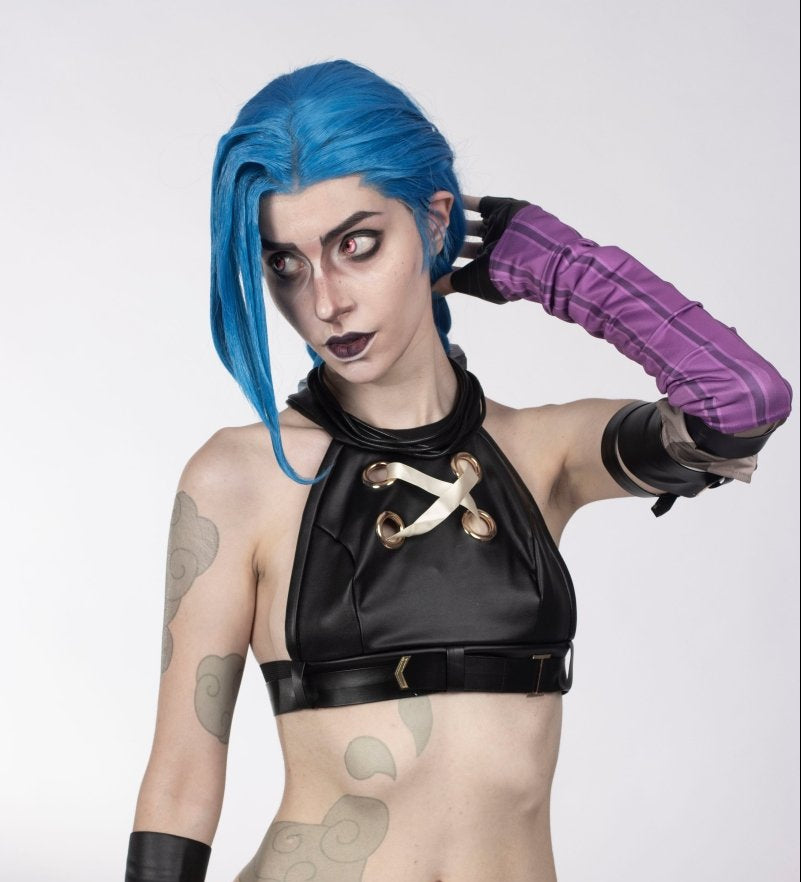 Arcane League of Legends Jinx Cosplay Costume Set - Cosparty
