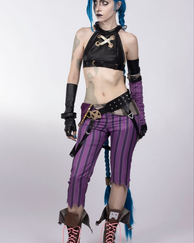 Arcane League of Legends Jinx Cosplay Costume Set - Cosparty