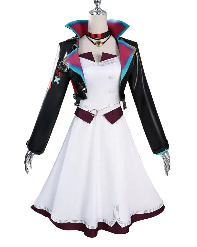 Arcane Season 2 AU Powder White Dress Cosplay Costume - Cosparty