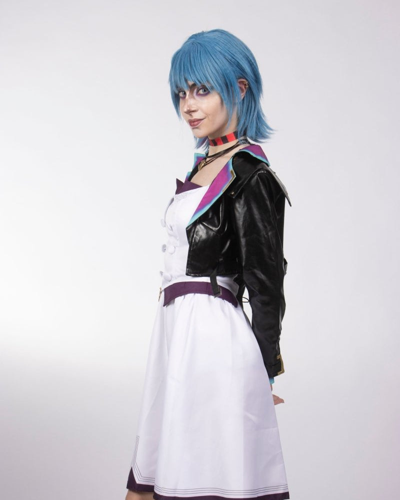 Arcane Season 2 AU Powder White Dress Cosplay Costume - Cosparty