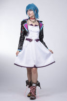 Arcane Season 2 AU Powder White Dress Cosplay Costume - Cosparty