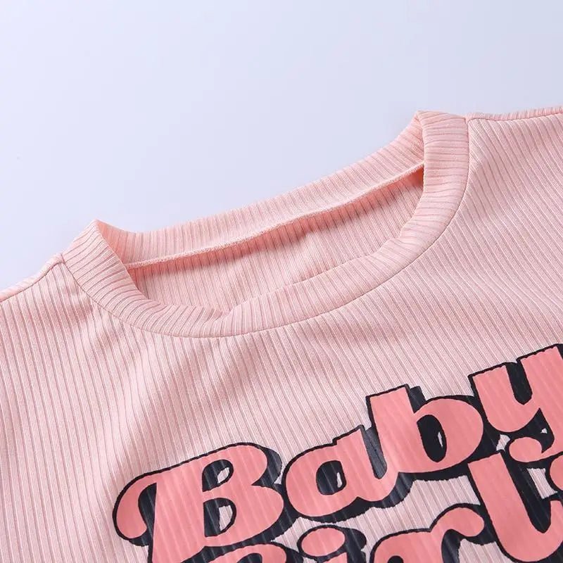 Baby Girl Pink Retro 90's Inspired Crop Top - Cosparty