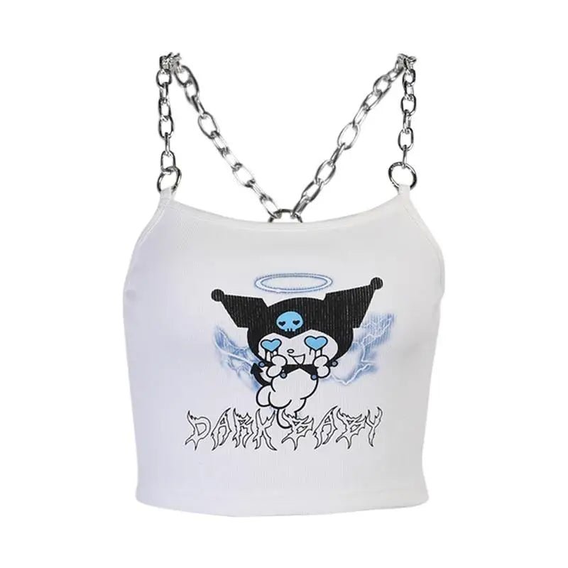 Baby Kuromi Crop Top with Chain Straps for Edgy Little Ones - Cosparty