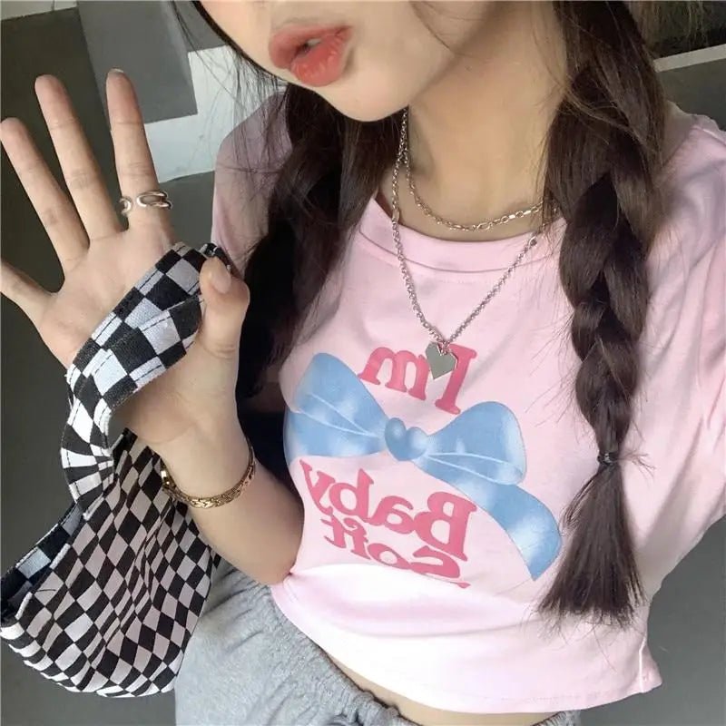 Baby Oil Inspired Pink I'm Baby Soft Crop Top - Cosparty