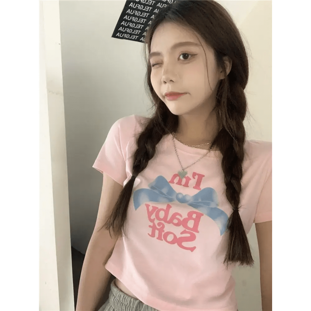 Baby Oil Inspired Pink I'm Baby Soft Crop Top - Cosparty