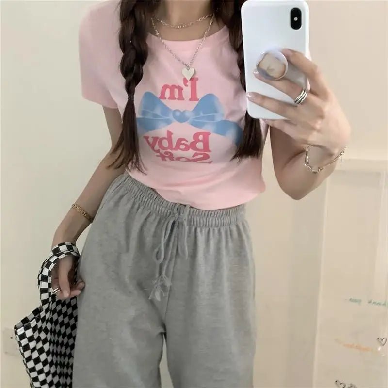 Baby Oil Inspired Pink I'm Baby Soft Crop Top - Cosparty