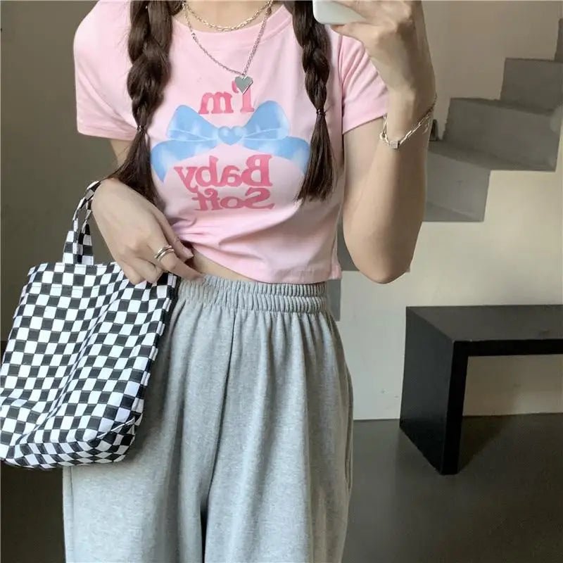 Baby Oil Inspired Pink I'm Baby Soft Crop Top - Cosparty