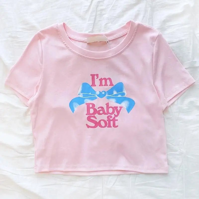 Baby Oil Inspired Pink I'm Baby Soft Crop Top - Cosparty