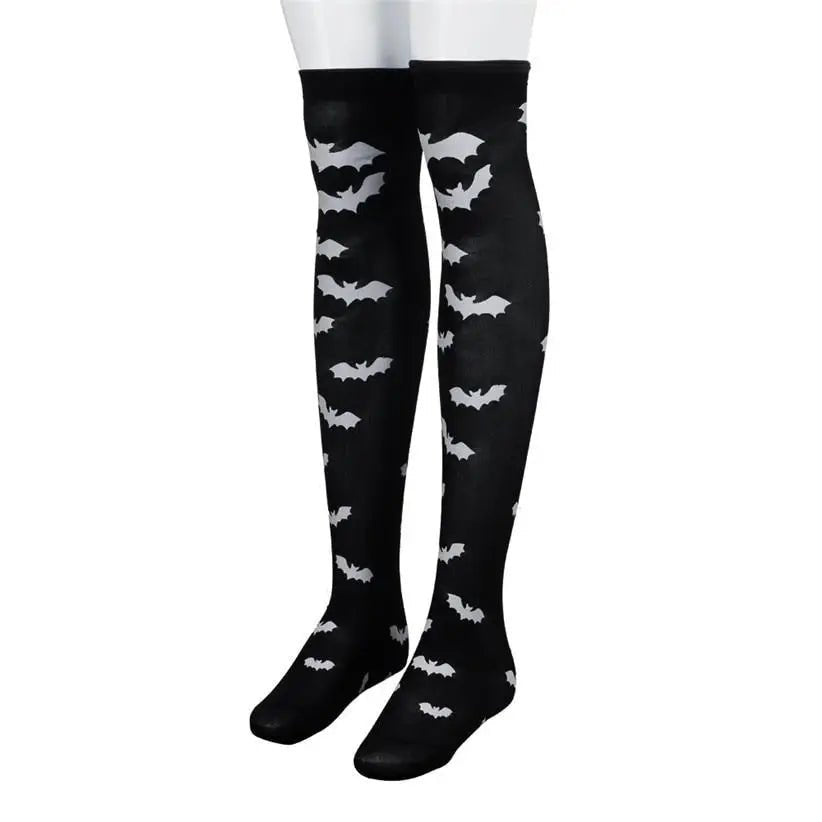 Bat Over - the - Knee Stockings for Spooky Cute Style - Cosparty
