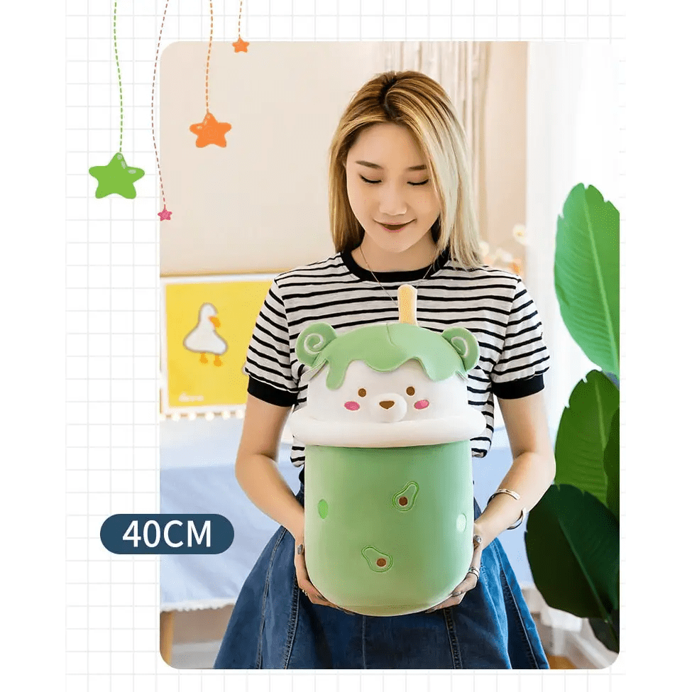 Beary Boba Plush Toys in Strawberry, Pineapple, and Avocado Flavors - Cosparty