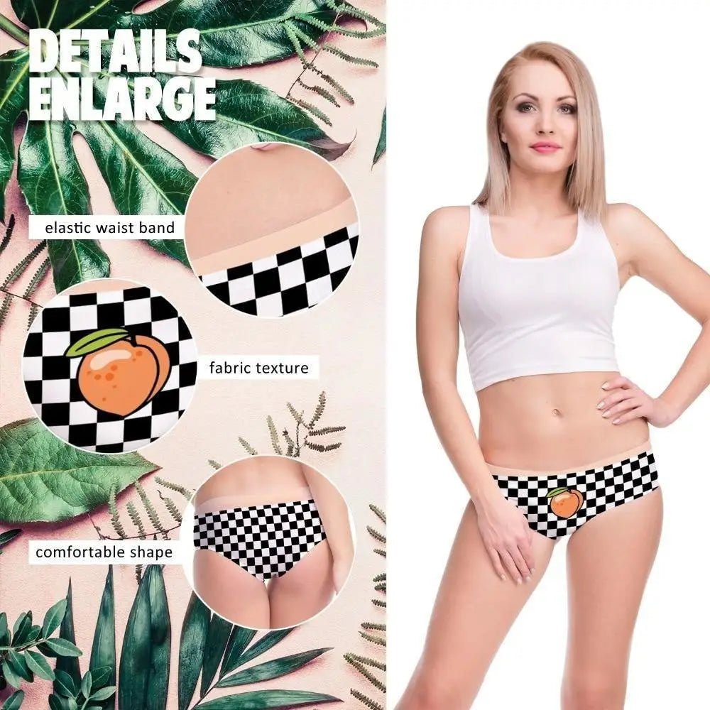 Beautiful Checkerboard Peach Panties for Kawaii Babes - Cosparty