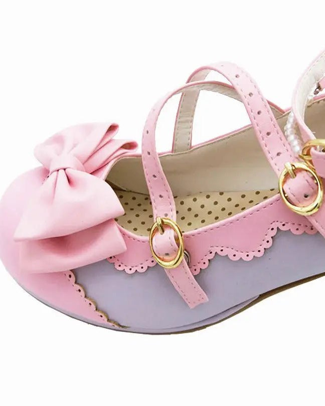 Beautiful Sweet Lolita Heels with Pearls and Bows - Cosparty