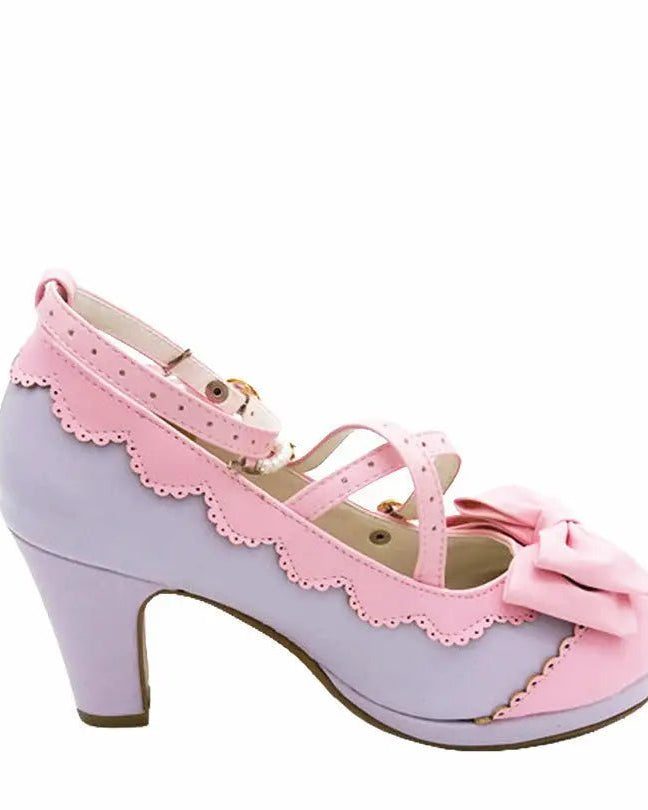 Beautiful Sweet Lolita Heels with Pearls and Bows - Cosparty