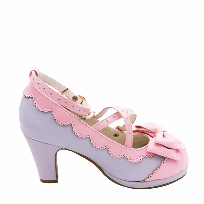 Beautiful Sweet Lolita Heels with Pearls and Bows - Cosparty