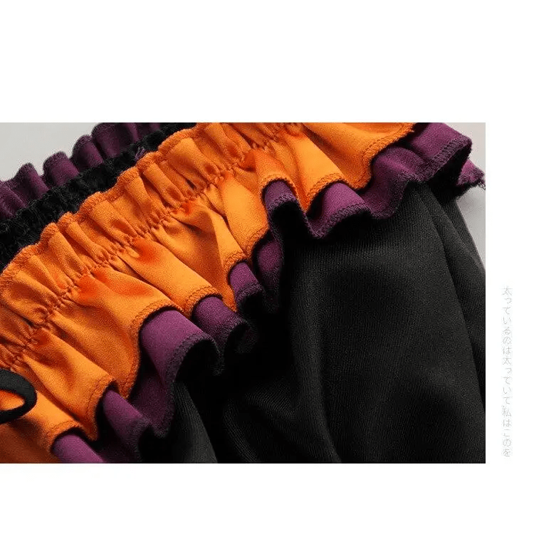Black and Orange Halloween Lingerie Set for Spooky Cospartys - Cosparty
