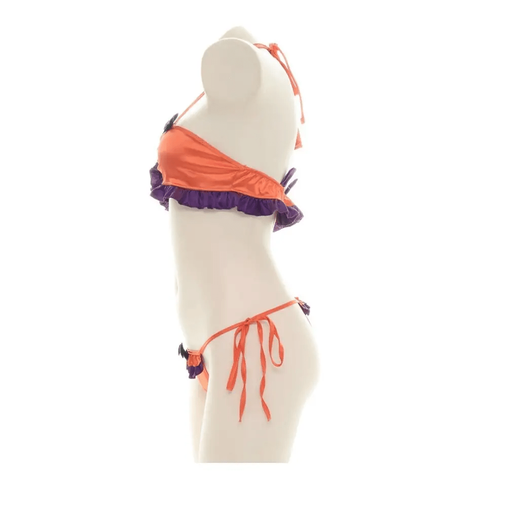 Black and Purple Bat Inspired Lingerie Set for Halloween - Cosparty