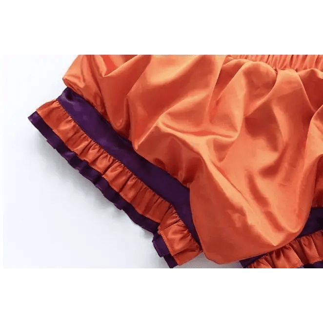 Black and Purple Bat Ruffled Lingerie Set for Halloween - Cosparty