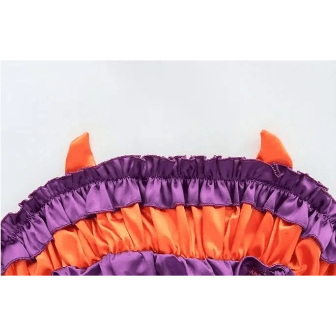 Black and Purple Bat Ruffled Monokin Bodysuit for Halloween - Cosparty