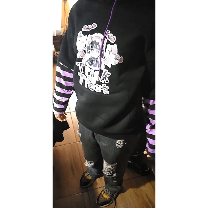 Black and Purple Trick or Treat Inspired Hoodie - Cosparty