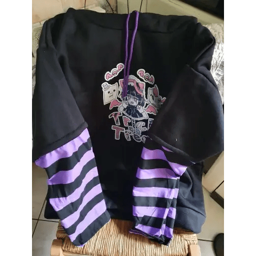 Black and Purple Trick or Treat Inspired Hoodie - Cosparty