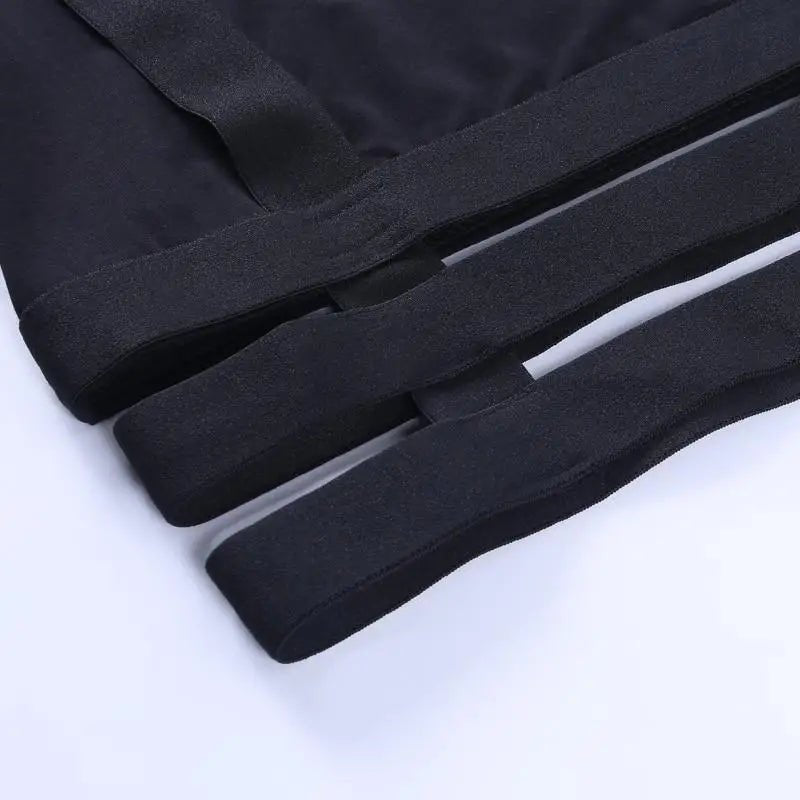 Black Baby Girl Crop Top with Suspender Harness for Gothic Style - Cosparty