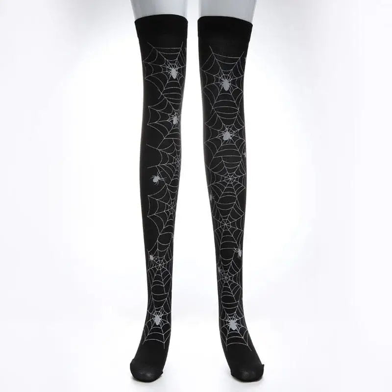 Black Thigh - High Tights for Gothic and Grunge Fashion - Cosparty