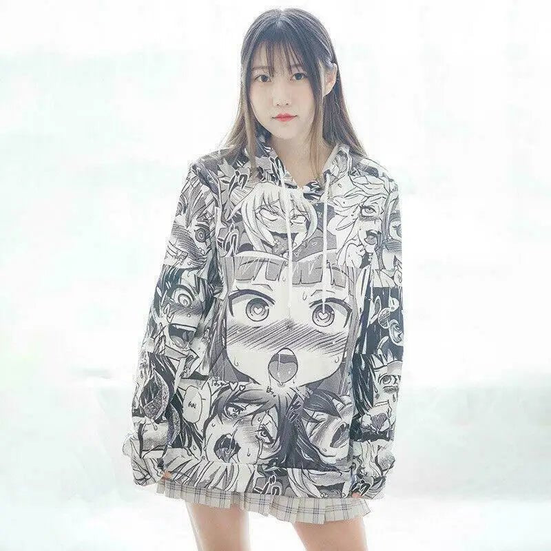Black & White Manga Inspired Hoodie and Crewneck for Anime Fans - Cosparty