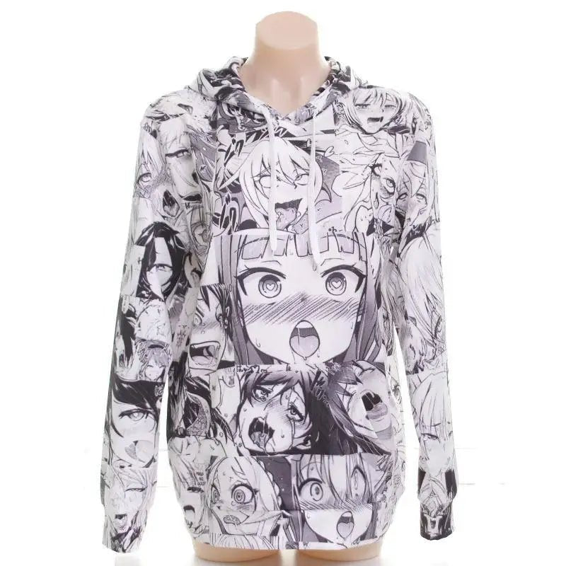 Black & White Manga Inspired Hoodie and Crewneck for Anime Fans - Cosparty