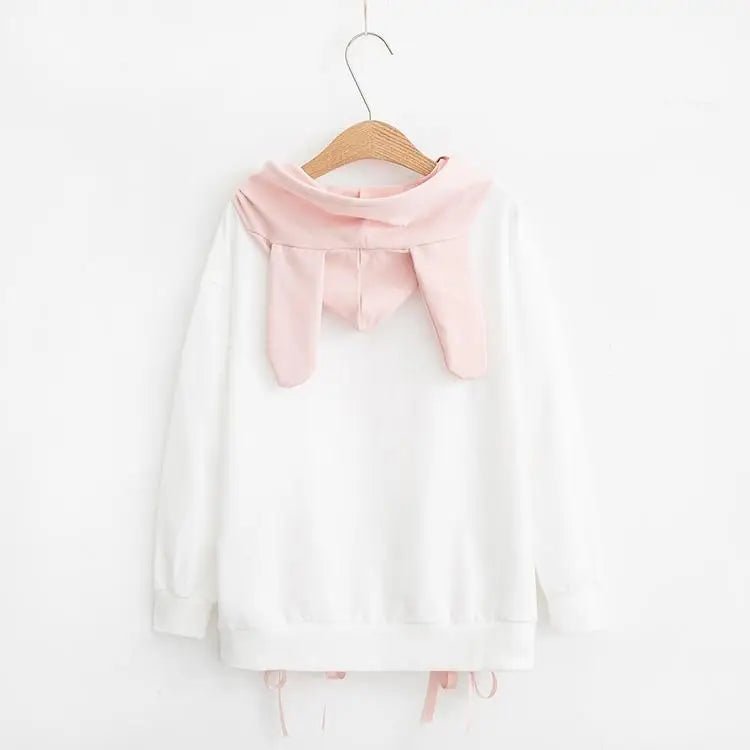 Bling Bling Bunny Anime Girl Hoodie in Pastel - Length 58cm - Cosparty