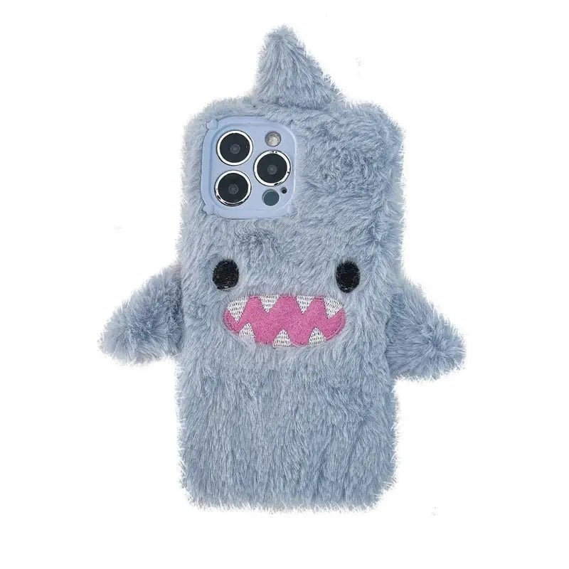 Blue Fuzzy Shark iPhone Case for All Models - Cosparty