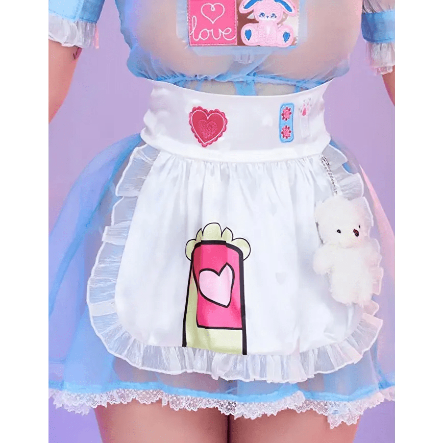 Blue Mesh Fairy - Kei Maid Cosplay Set with Matching Undergarments - Cosparty