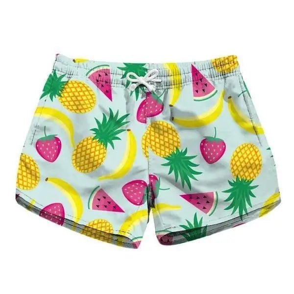 Blue Tropical Fruit Shorts for Summer Fun and Activities - Cosparty