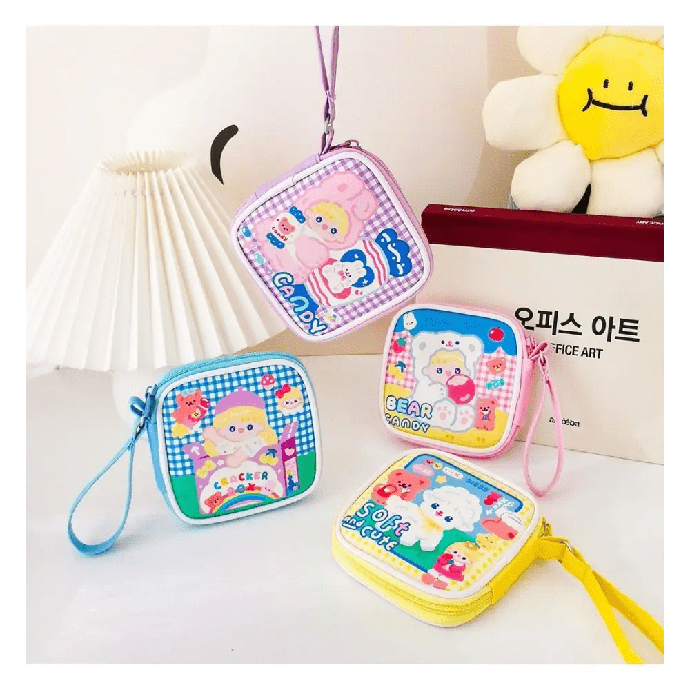 Bold Kawaii Patterned Pouch for Cords and Chargers - Cosparty