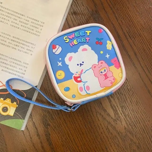 Bold Kawaii Patterned Pouch for Cords and Chargers - Cosparty