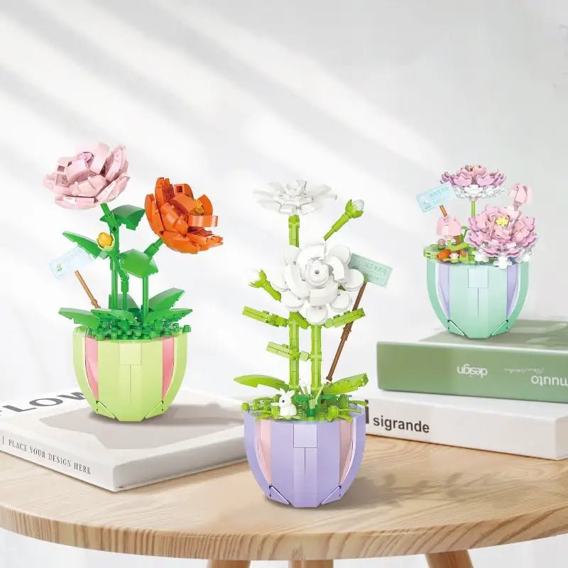 Building Block Flower Planter Set for Indoor Garden Oasis - Cosparty
