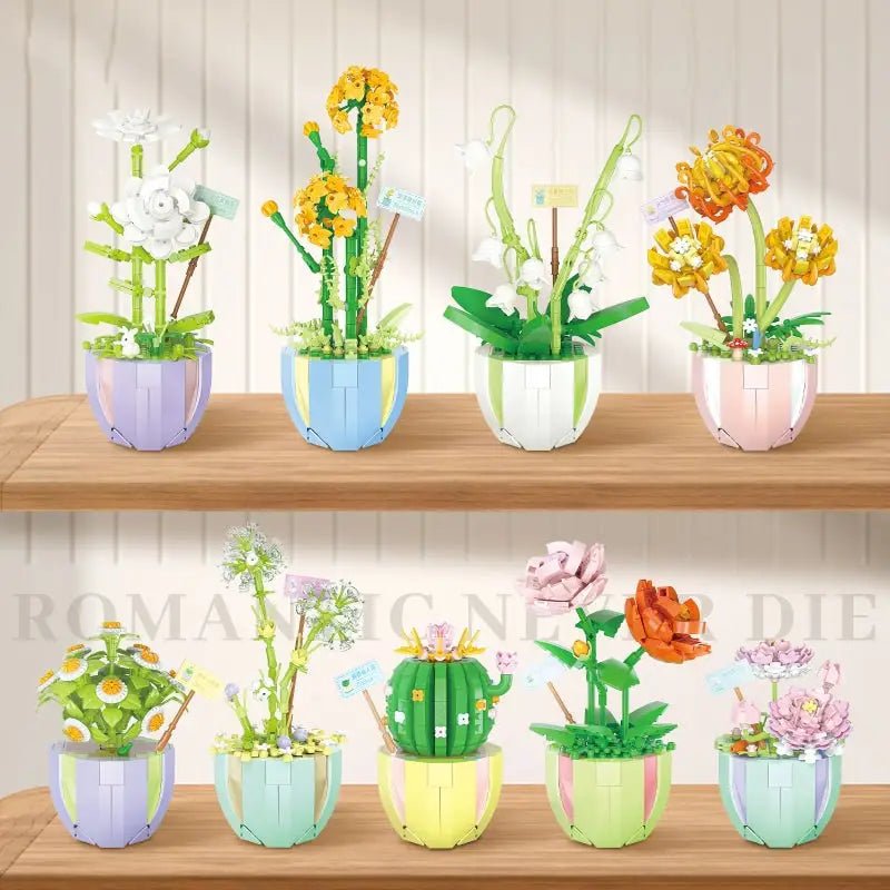 Building Block Flower Planter Set for Indoor Garden Oasis - Cosparty