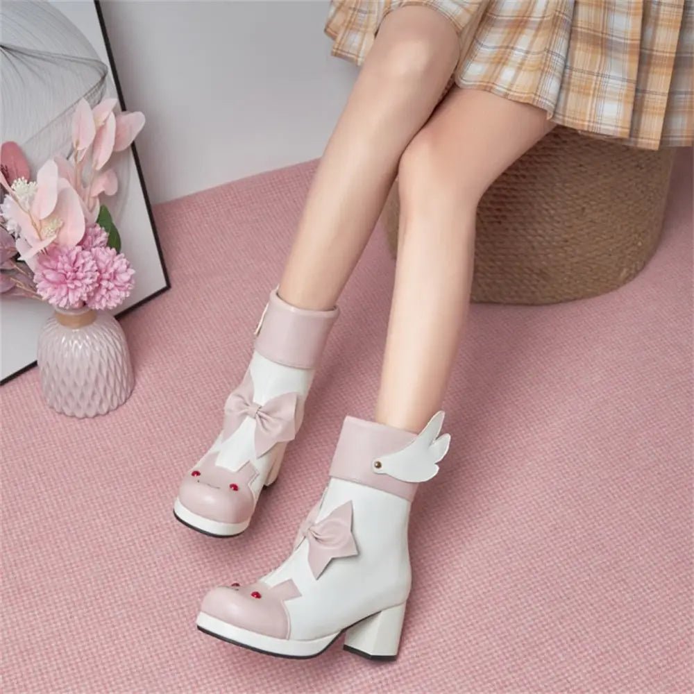 Bunny Booties with Wings for Magical Girl and Lolita Fashion - Cosparty