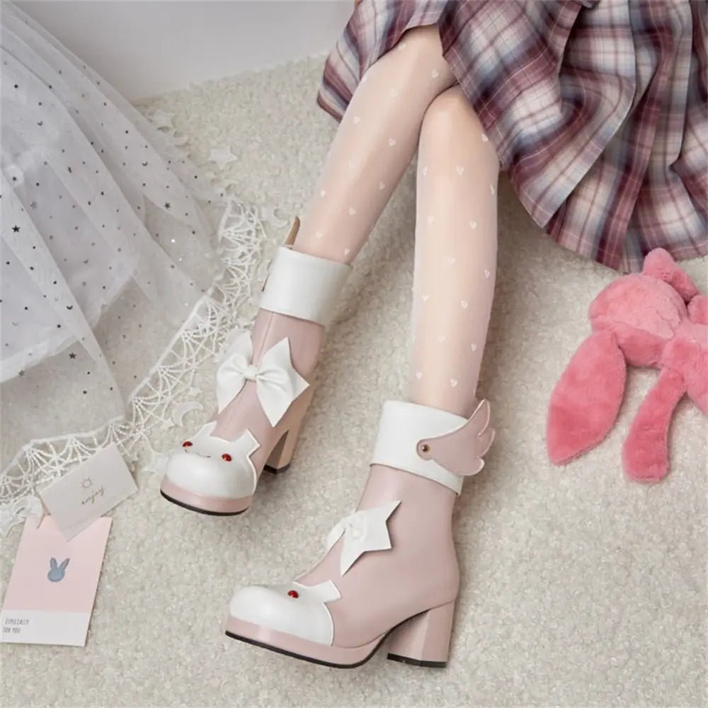 Bunny Booties with Wings for Magical Girl and Lolita Fashion - Cosparty