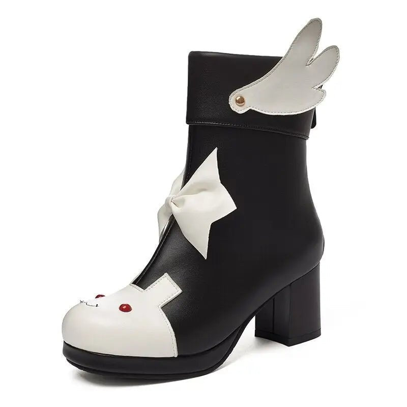Bunny Booties with Wings for Magical Girl and Lolita Fashion - Cosparty