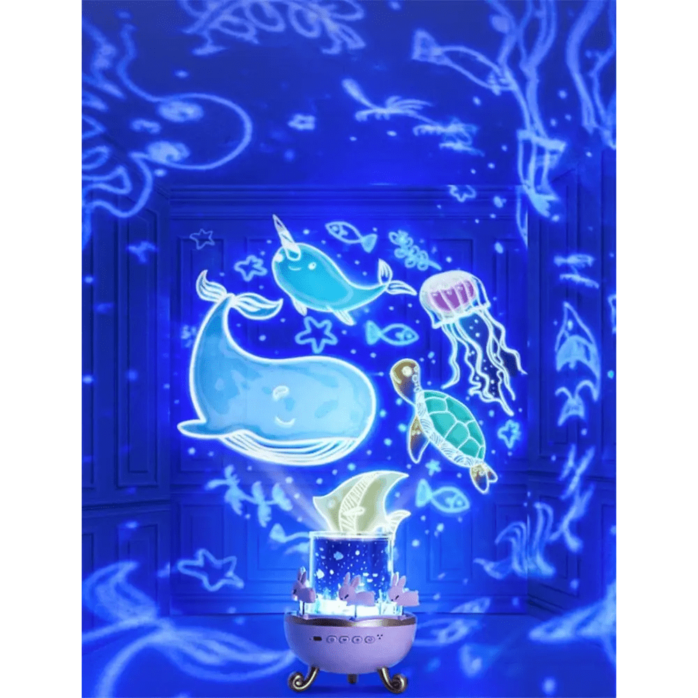 Bunny Carousel Projector Night Light for a Magical Nursery Atmosphere - Cosparty