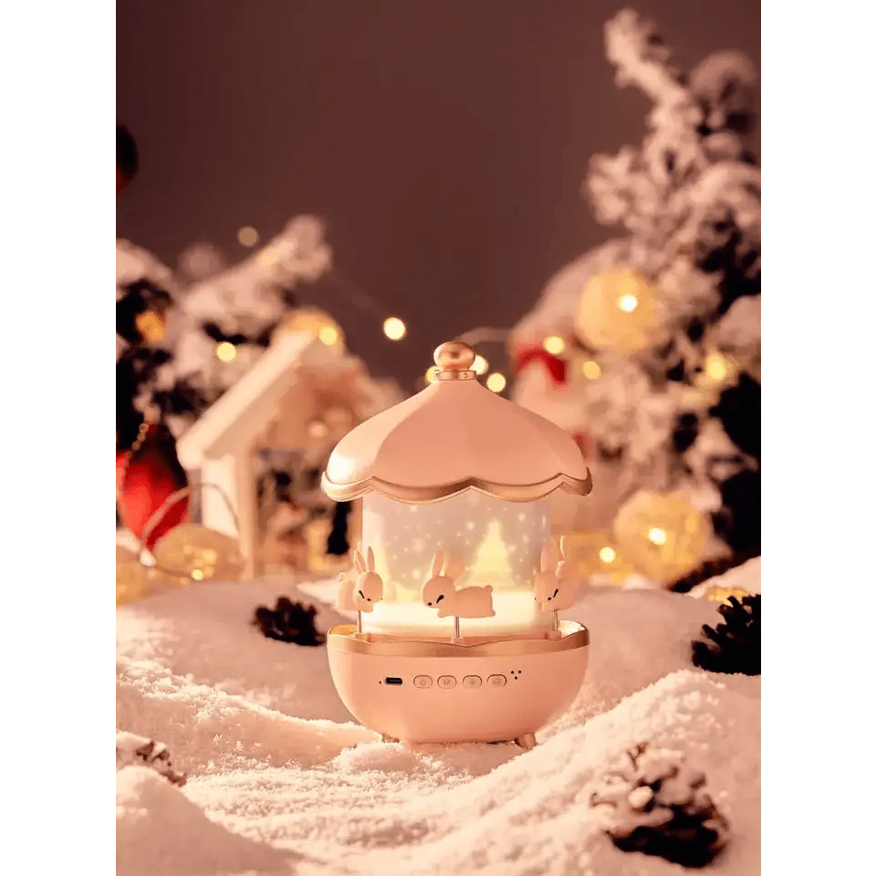 Bunny Carousel Projector Night Light for a Magical Nursery Atmosphere - Cosparty