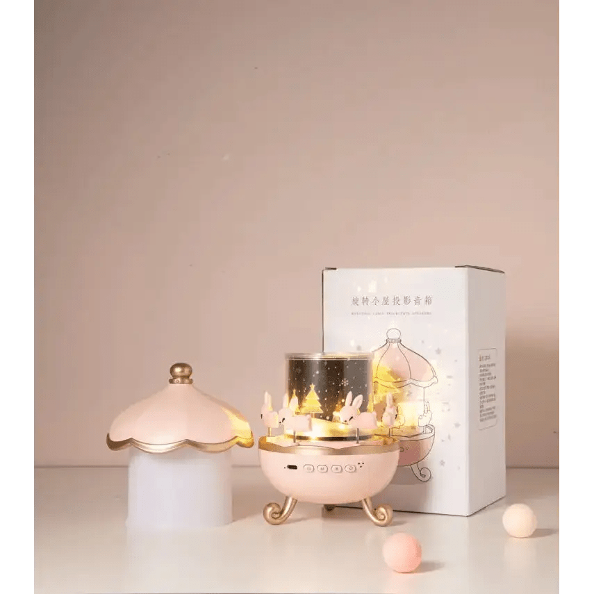 Bunny Carousel Projector Night Light for a Magical Nursery Atmosphere - Cosparty