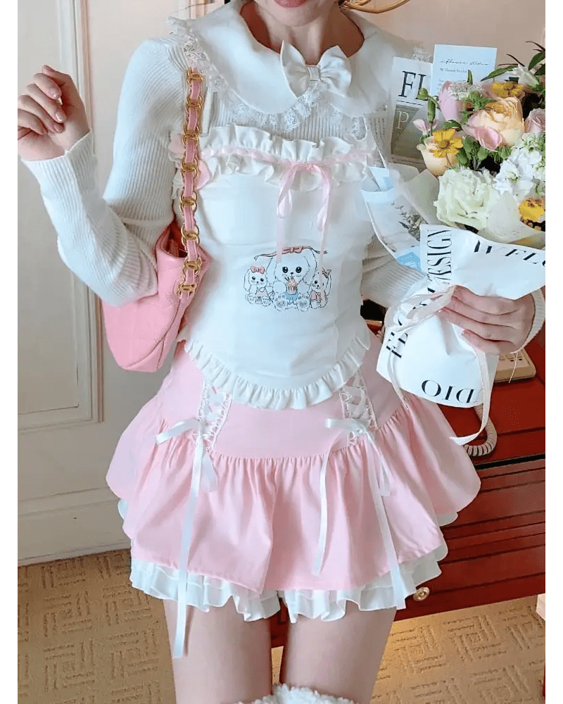 Bunny Tea Party Halter Top for Kawaii and Fairycore Lovers - Cosparty