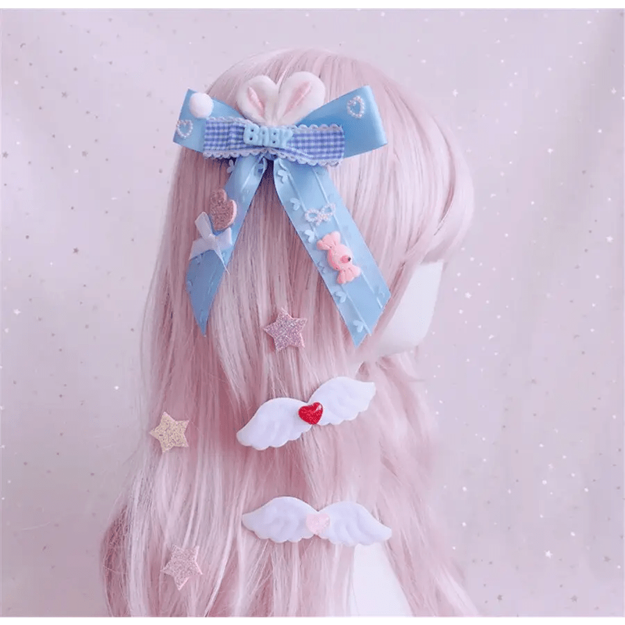 Carefully Hand - Decorated Fairy - Kei Baby Sweet Bunny Bow Clip - Cosparty