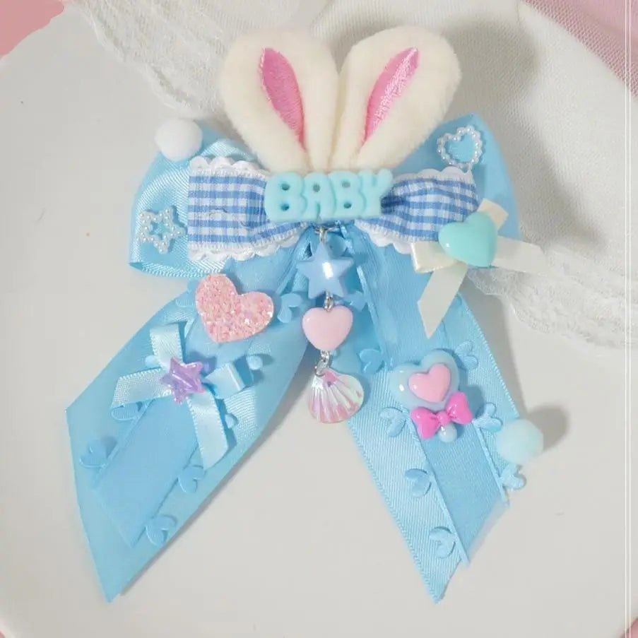 Carefully Hand - Decorated Fairy - Kei Baby Sweet Bunny Bow Clip - Cosparty