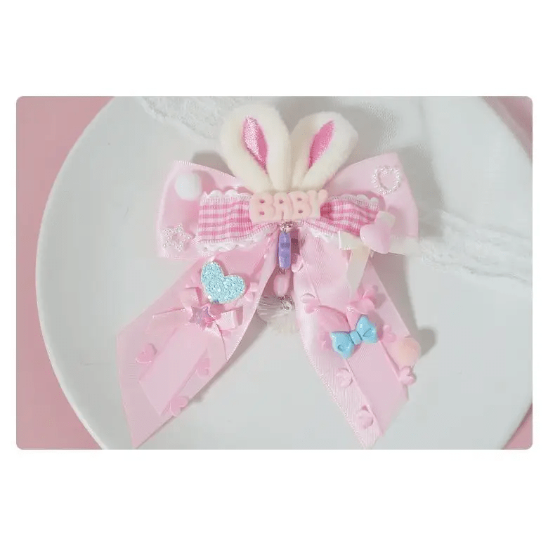 Carefully Hand - Decorated Fairy - Kei Baby Sweet Bunny Bow Clip - Cosparty