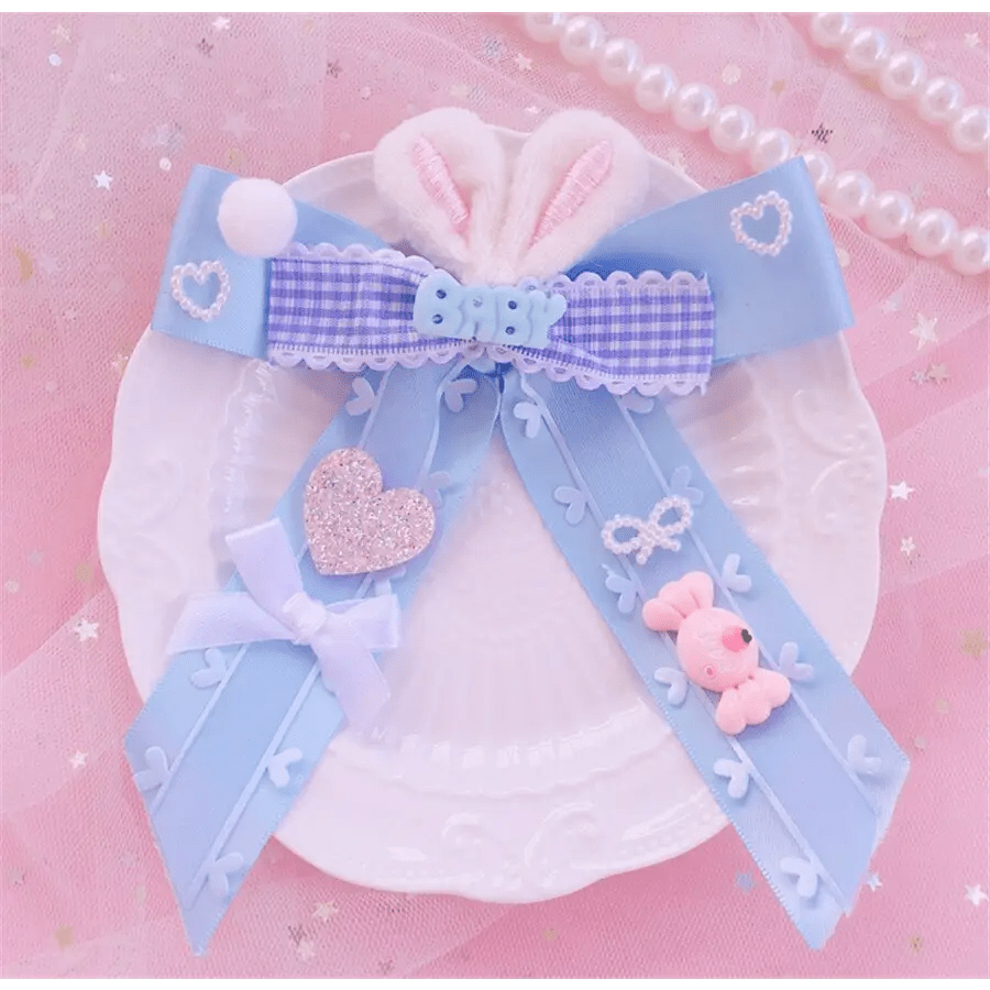 Carefully Hand - Decorated Fairy - Kei Baby Sweet Bunny Bow Clip - Cosparty