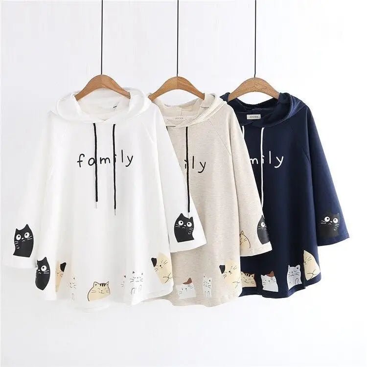 Cat Family Poncho Cape with Bear Ears for Kawaii Fashion Lovers - Cosparty