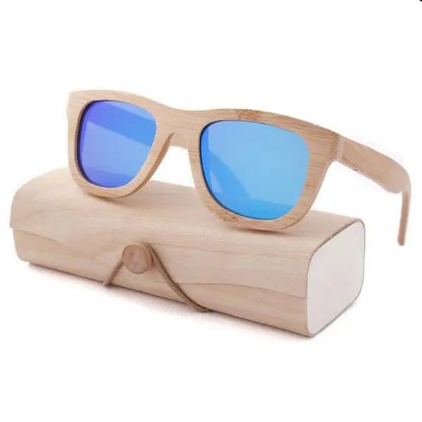 Chic Bamboo Wood Sunglasses for Style and UV Protection - Cosparty